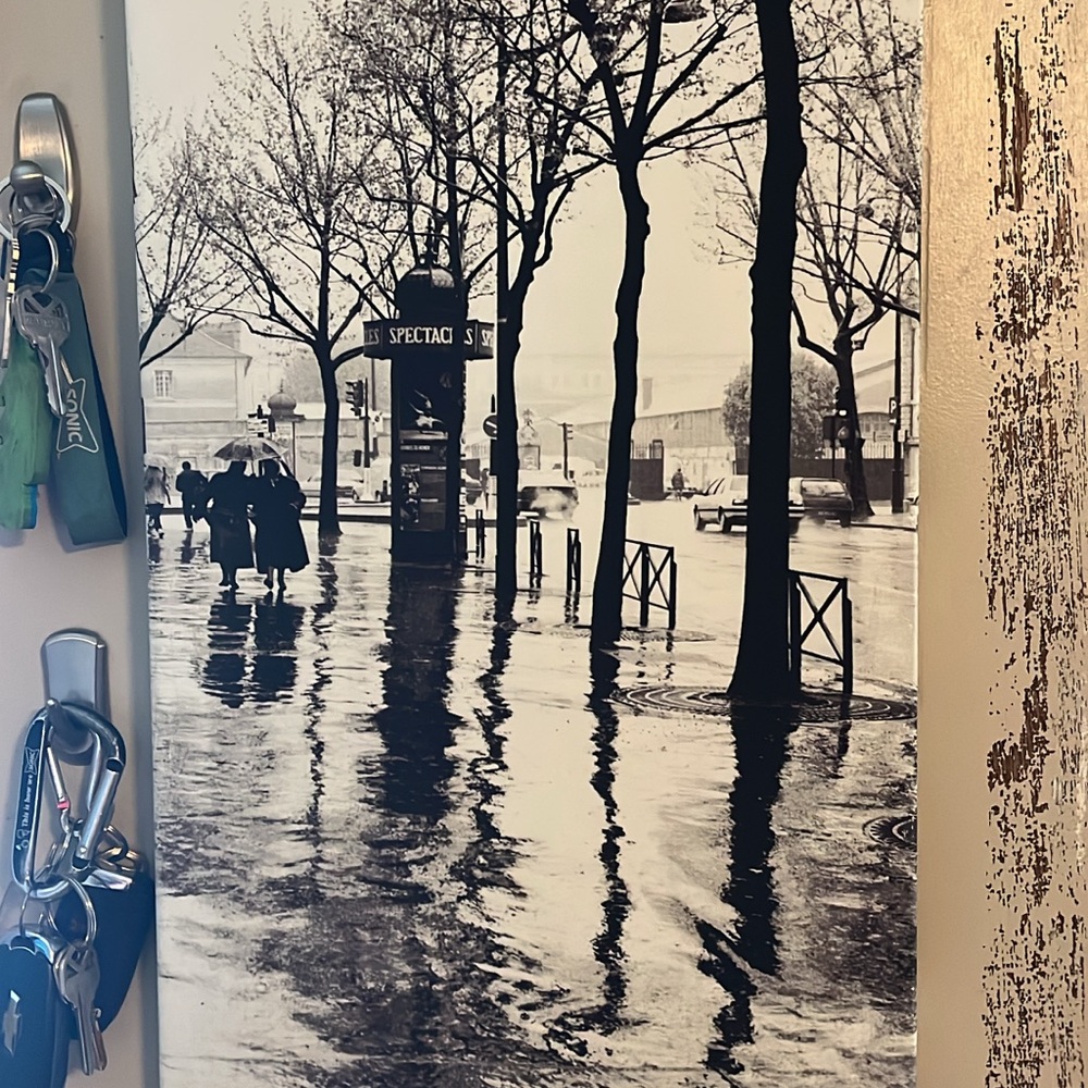 Black and White Paris Street Scene Wall Art